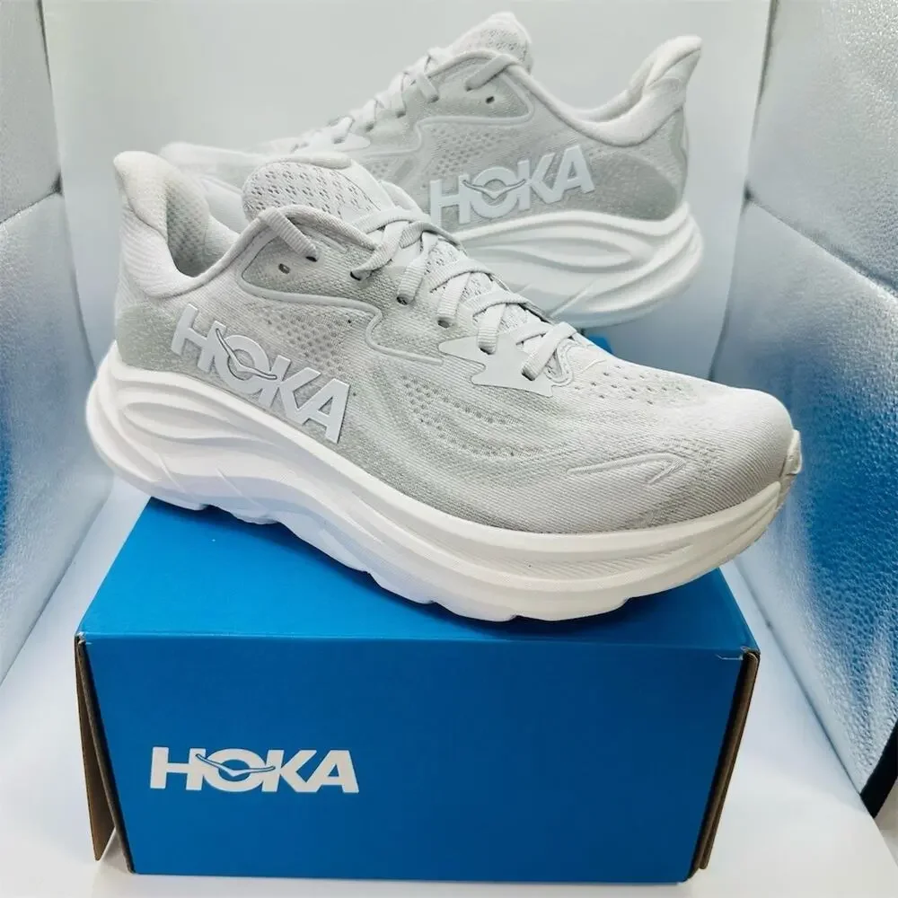 HOKA Clifton 10 White Light Grey | Women’s Size 9 B | New with Replacement Box